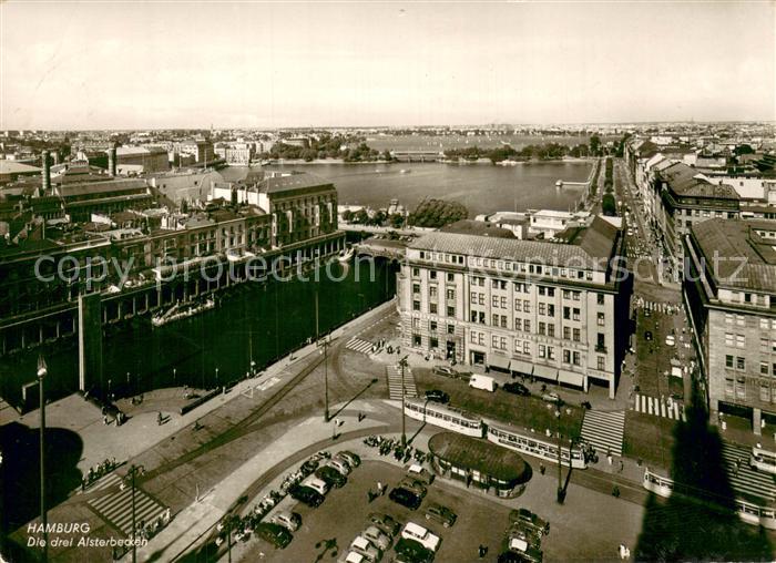 HAMBURG  CITY Die drei Alsterbecken Fliegeraufnahme