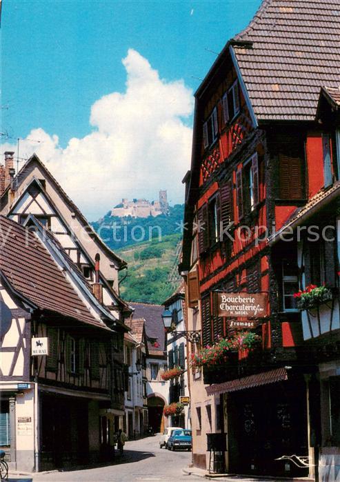 Ribeauville Haut Rhin Alsace 68 La Grand rue Le Chateau St Ulrich