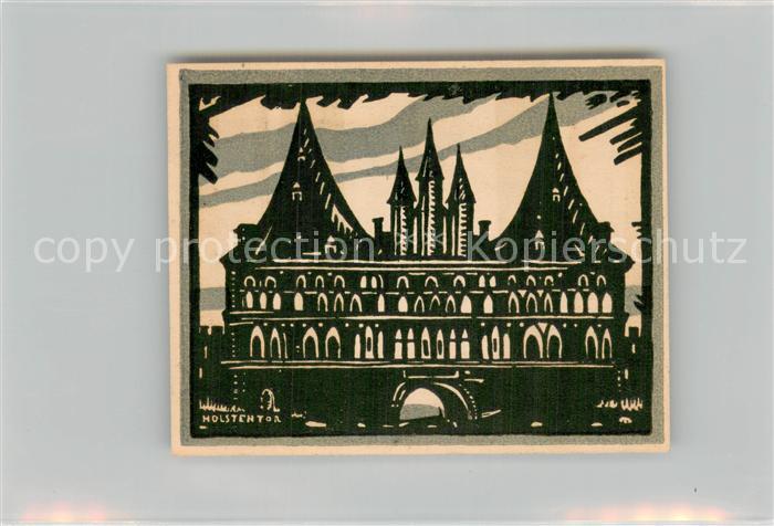 LueBECK  CITY Holstentor 50 Pf Schein