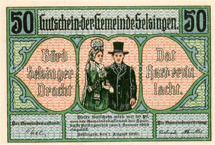 Selsingen 50 Pf Gutschein der Gemeinde Selsingen
