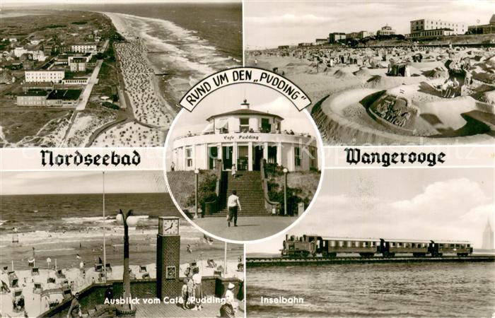 Wangerooge Nordseebad Strandpartien Blick vom Cafe Pudding Inselbahn