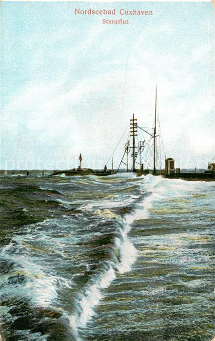 Cuxhaven Nordseebad Sturmflut