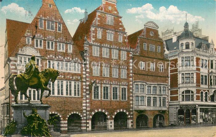 BREMEN  CITY Ratskaffee und Kaiser Wilhelm Denkmal