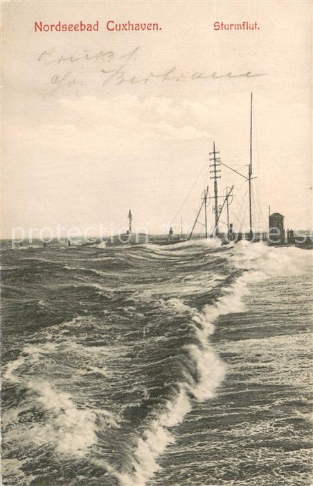 Cuxhaven Nordseebad Sturmflut