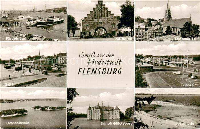Flensburg DE Foerdebruecke ZOB Ochseninseln Nordertor Schloss Gluecksburg Sueder