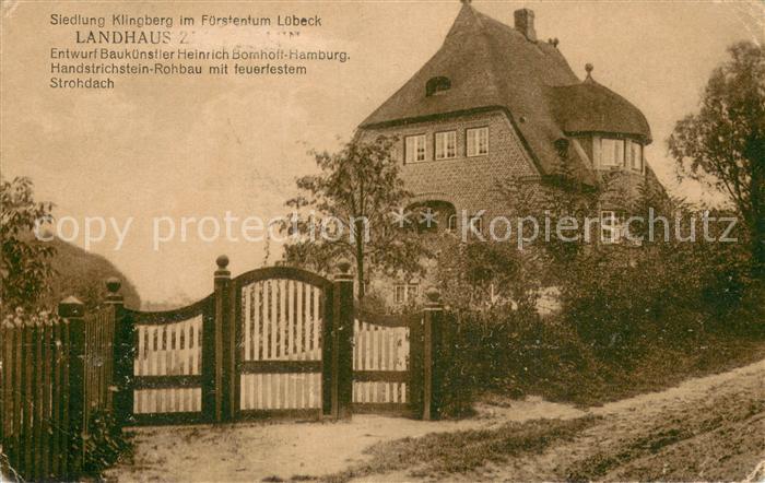 Gleschendorf Scharbeutz Siedlung Klingberg im Fuerstentum Luebeck Landhaus Siedl