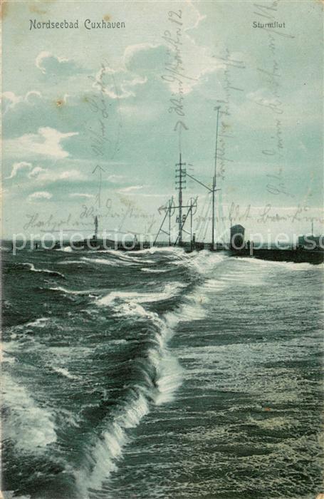 Cuxhaven Nordseebad Sturmflut