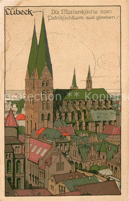 LueBECK  CITY Die Marienkirche Illustration