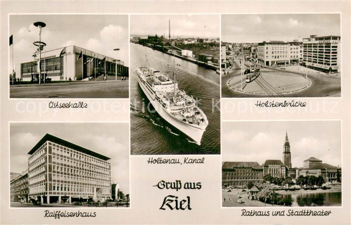 KIEL  CITY Ostseehalle Raiffeisenhaus Holtenau Kanal Hostenbruecke Rathaus und S
