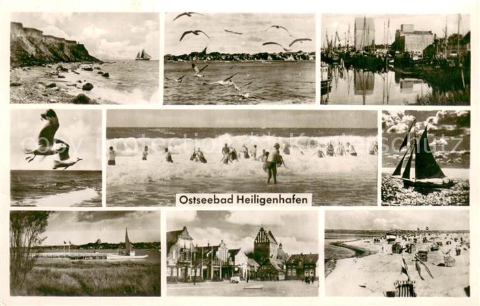 Heiligenhafen Ostseebad Steilkueste Fischereihafen Brandung Ortspartie Strand