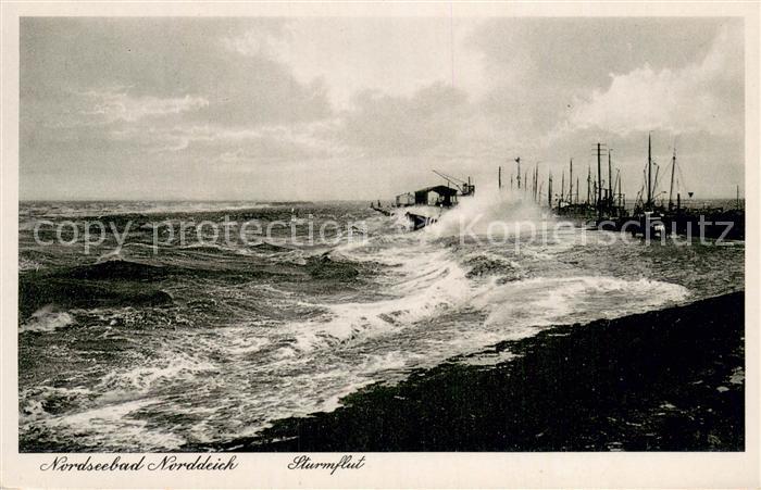 Norddeich  Norden Nordseebad Sturmflut