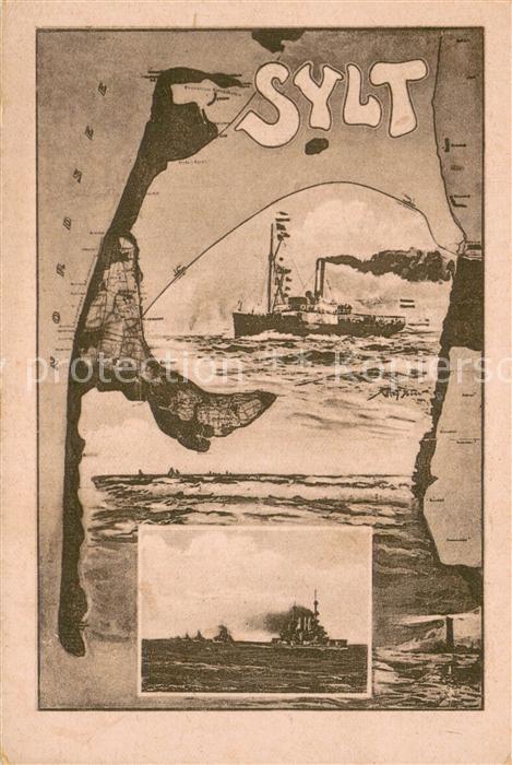 Insel Sylt Inselkarte Dampfer