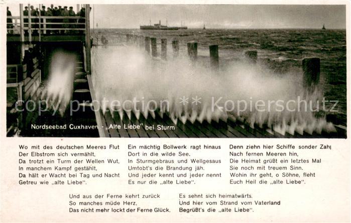 Cuxhaven Nordseebad Alte Liebe bei Sturm