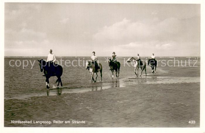 Langeoog Nordseebad Reiter am Strande
