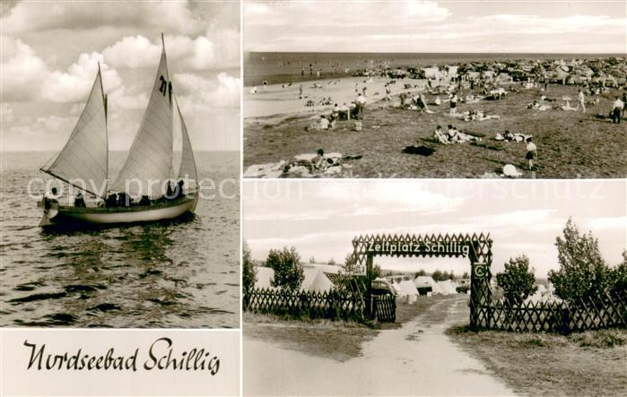 Schillig Horumersiel Nordseebad Segelboot Strand Zeltplatz