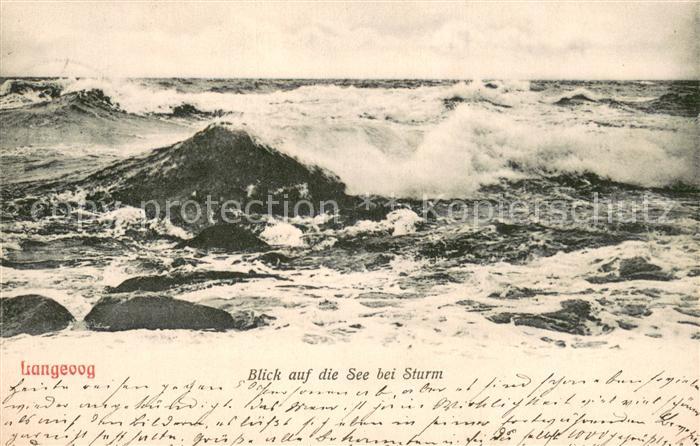 Langeoog Nordseebad Die See bei Sturm