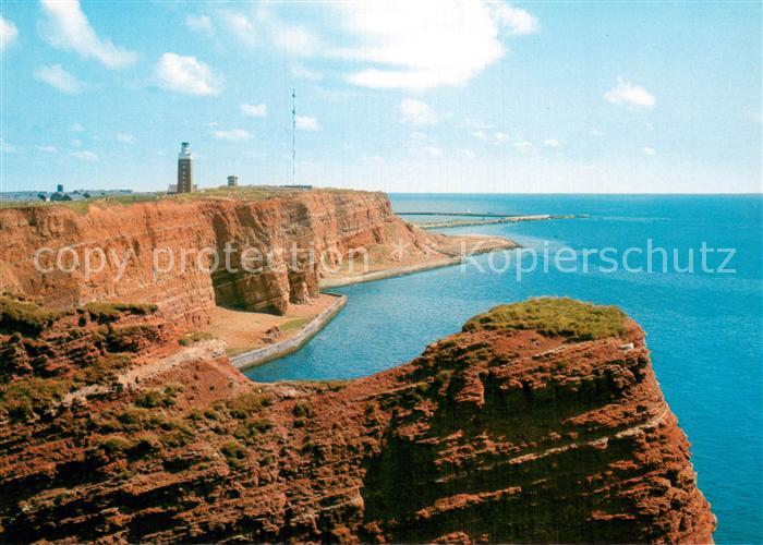HELGOLAND Insel Schleswig-Holstein Westkueste mit Leuchtturm Fliegeraufnahme