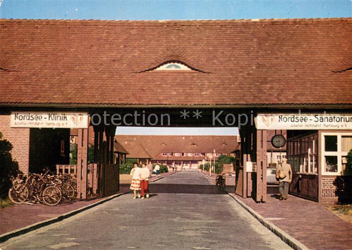 Westerland Sylt Nordseesanatorium der AWO Hamburg Eingang und Kurhaus