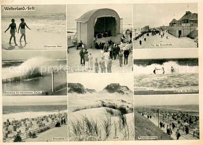Westerland Sylt Strand Musikpavillon Strandhalle Brandung Bad Duenen Promenadenw