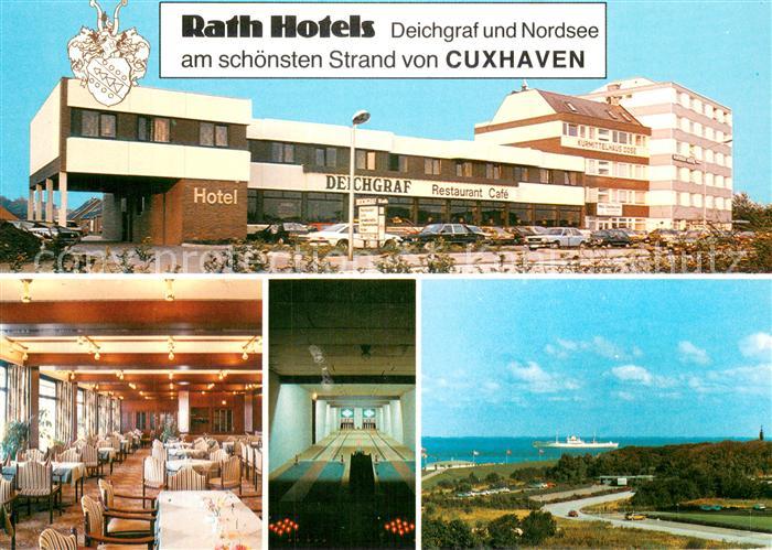 Cuxhaven Nordseebad Rath Hotels Gastraum Kegelbahn Panorama