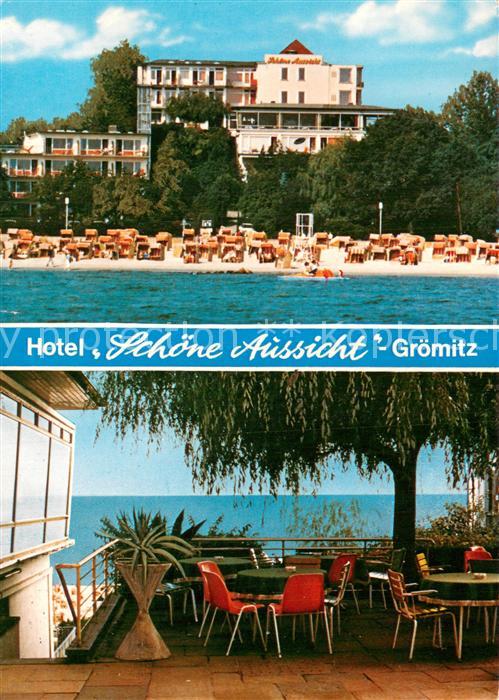 Groemitz Ostseebad Hotel Schoene Aussicht Freiterrasse Strand