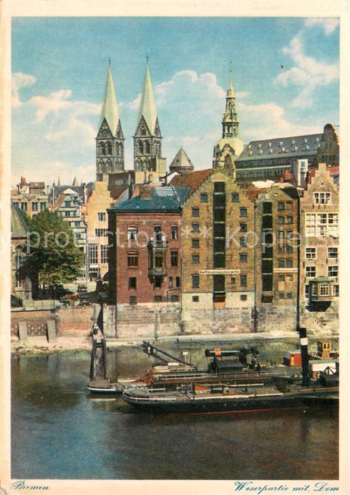 BREMEN  CITY Weserpartie mit Dom