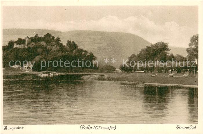 Polle Oberweser Burgruine Strandbad
