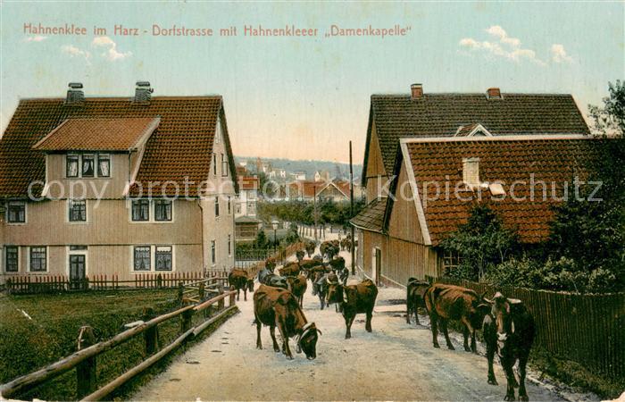 Hahnenklee-Bockswiese Harz Dorfstrasse mit Hahnenkleer Damenkapelle