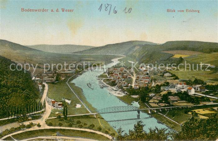 Bodenwerder Weserpartie Blick vom Eckberg