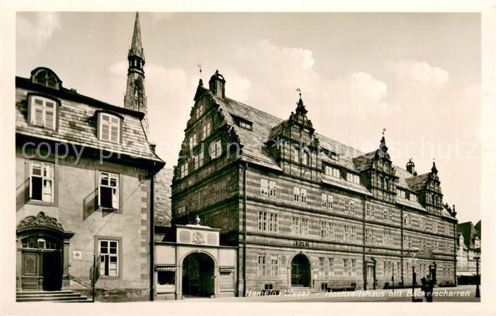 Hameln Weser Hochzeitshaus mit Baeckerscharren