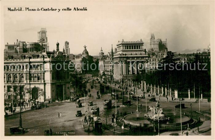 Madrid Spain Plaza de Castelar y calle Alcala