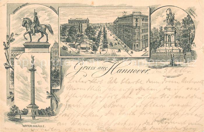 HANNOVER  CITY Ernst August Denkmal Waterloosaeule Georgstrasse Kriegerdenkmal