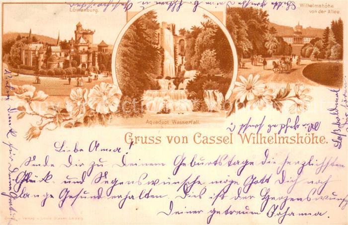 Wilhelmshoehe Kassel Loewenburg Aquaduct Wasserfall Allee
