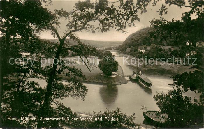 Hann. Muenden Zusammenfluss der Werra und Fulda