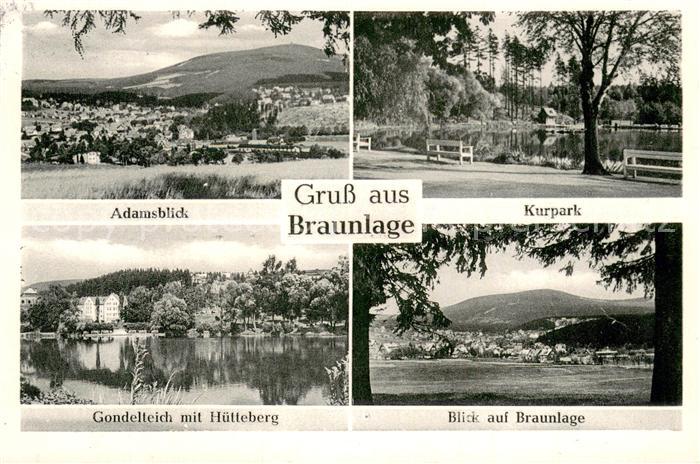 Braunlage Harz Adamsblick Kurpark Gondelteich mit Huetteberg Panorama