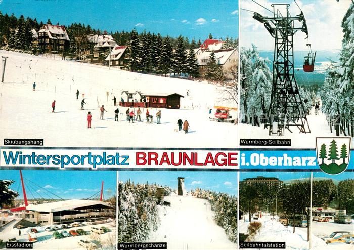 Braunlage Harz Skihang Wurmberg Seilbahn Eisstadion Wurmbergschanze Seilbahntals