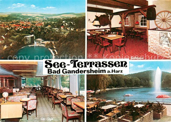 Bad Gandersheim Fliegeraufnahme See Terrassen Seeklause See Cafe Badesee