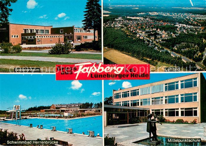 Fassberg Soldatenheim Fliegeraufnahme Schwimmbad Herrenbruecke Mittelpunktschule