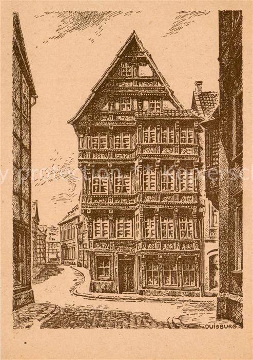 Alt Hildesheim Am Rolandhospital Zeichnung