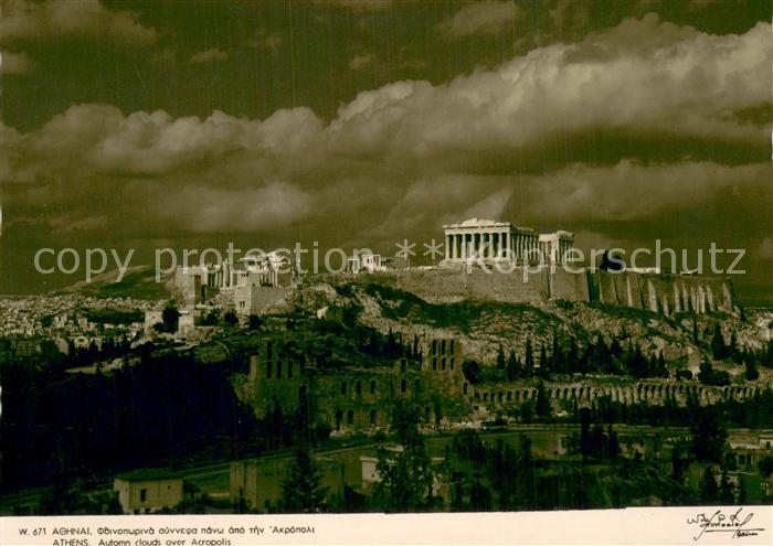 Athen Greece Automn clouds over Acropolis