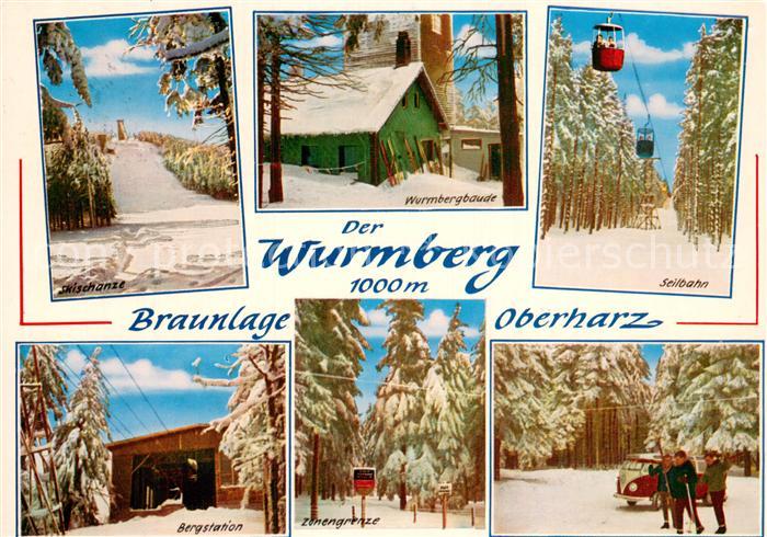 Braunlage Harz Wurmberg Skischanze Wurmbergbaude Seilbahn Bergstation Zonengrenz