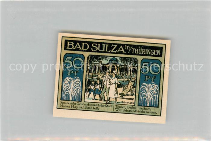 Bad Sulza Notgeldschein Fuenfzig Pfennig