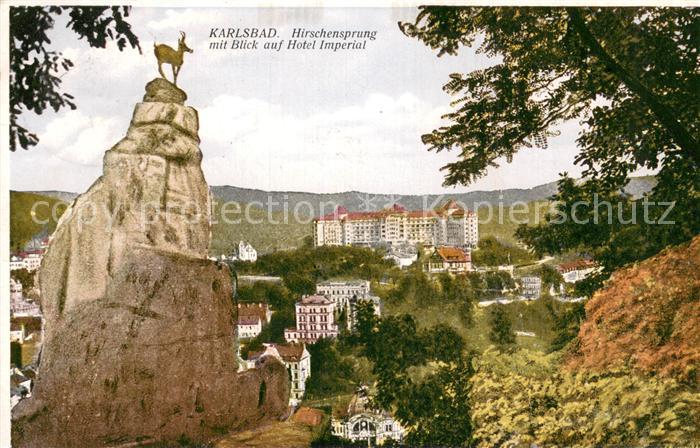 Karlsbad Eger Karlovy Vary Hirschensprung m. Hotel Imperial