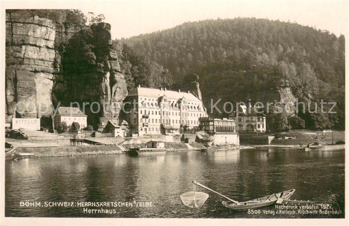 Herrnskretschen Boehmen Hrensko CZ Herrnhaus a. d. Elbe