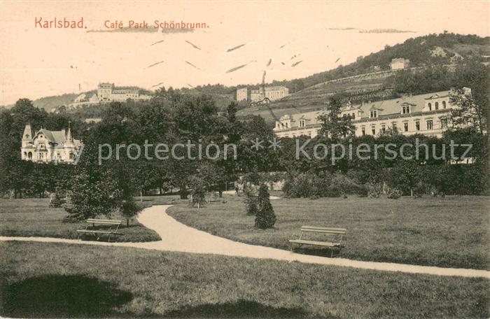 Karlsbad Eger Karlovy Vary Cafe Park Schoenbrunn