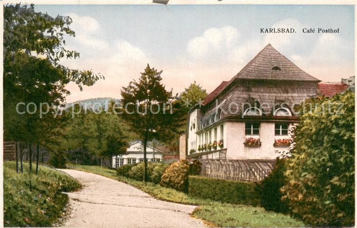 Karlsbad Eger Karlovy Vary Cafe Posthof Aussenansicht