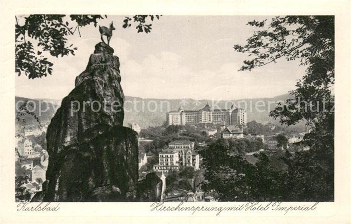 Karlsbad Eger Karlovy Vary Hirschensprung m. Hotel Imperial