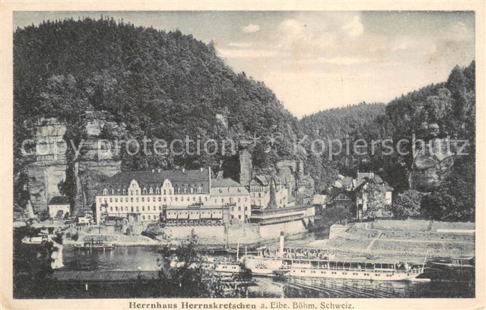 Herrnskretschen Boehmen Hrensko CZ Herrnhaus a. d. Elbe