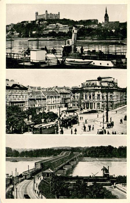 Bratislava Pressburg Pozsony Am Wasser - Strassenbahnen -Stahl-Bruecke