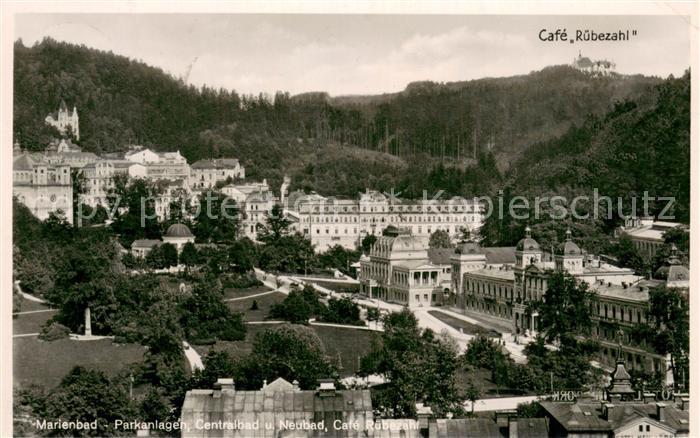 Marienbad Tschechien Boehmen Parkanlagen - Centralbad u. Neubad - Cafe Ruebezahl